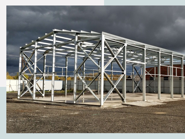 Двускатные ангары в Городец от 607 руб. за квадрат