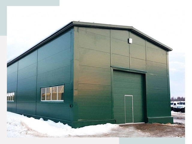 Двускатные ангары в Городце